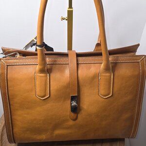 Cavalcanti Italian Leather Satchel with crossbody
